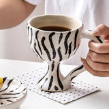 Maxbell Decorative Storage Tray Leopard zebra Ceramic Ice for Decor Goblet Mug