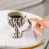 Maxbell Decorative Storage Tray Leopard zebra Ceramic Ice for Decor Goblet Mug