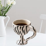 Maxbell Decorative Storage Tray Leopard zebra Ceramic Ice for Decor Goblet Mug