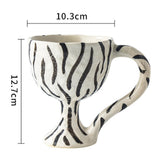 Maxbell Decorative Storage Tray Leopard zebra Ceramic Ice for Decor Goblet Mug