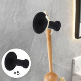 Maxbell 5Pcs Heavy Duty Wall Hooks No Drilling Reusable for Bedroom Living Room black
