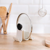 Maxbell Pot Lid Holder Curved Multifunctional Durable for Chopsticks Pantry Kitchen White