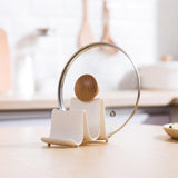 Maxbell Pot Lid Holder Curved Multifunctional Durable for Chopsticks Pantry Kitchen White