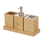 Maxbell 4 Pieces Wooden Bathroom Accessories Set Tray for Bathroom Hotel Household