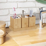 Maxbell 4 Pieces Wooden Bathroom Accessories Set Tray for Bathroom Hotel Household