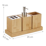 Maxbell 4 Pieces Wooden Bathroom Accessories Set Tray for Bathroom Hotel Household