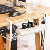 Maxbell Wire Storage Rack High Bearing Under Desk Cord Organizer Holder for Desks White