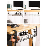 Maxbell Wire Storage Rack High Bearing Under Desk Cord Organizer Holder for Desks Black
