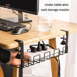 Maxbell Wire Storage Rack High Bearing Under Desk Cord Organizer Holder for Desks Black