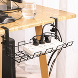 Maxbell Wire Storage Rack High Bearing Under Desk Cord Organizer Holder for Desks Black