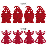 Maxbell 4x Xmas Flatware Bags Dinnerware Tableware Forks Pockets Bags for Holiday Style A