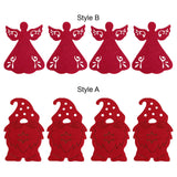 Maxbell 4x Xmas Flatware Bags Dinnerware Tableware Forks Pockets Bags for Holiday Style A