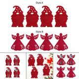 Maxbell 4x Xmas Flatware Bags Dinnerware Tableware Forks Pockets Bags for Holiday Style A