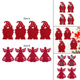 Maxbell 4x Xmas Flatware Bags Dinnerware Tableware Forks Pockets Bags for Holiday Style A