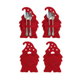 Maxbell 4x Xmas Flatware Bags Dinnerware Tableware Forks Pockets Bags for Holiday Style A