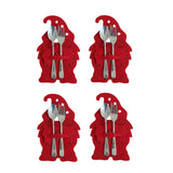 Maxbell 4x Xmas Flatware Bags Dinnerware Tableware Forks Pockets Bags for Holiday Style A