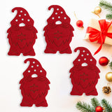 Maxbell 4x Xmas Flatware Bags Dinnerware Tableware Forks Pockets Bags for Holiday Style A