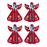 Maxbell 4x Xmas Flatware Bags Dinnerware Tableware Forks Pockets Bags for Holiday Style B