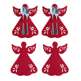 Maxbell 4x Xmas Flatware Bags Dinnerware Tableware Forks Pockets Bags for Holiday Style B
