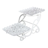 Maxbell 2 Tiers Cake Stand Snack Display Tray Dessert Tray for Dessert Afternoon Tea Heart Square