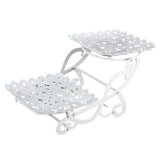 Maxbell 2 Tiers Cake Stand Snack Display Tray Dessert Tray for Dessert Afternoon Tea Heart Square