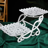 Maxbell 2 Tiers Cake Stand Snack Display Tray Dessert Tray for Dessert Afternoon Tea Heart Square