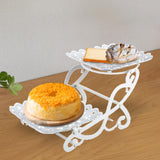 Maxbell 2 Tiers Cake Stand Snack Display Tray Dessert Tray for Dessert Afternoon Tea Heart Square