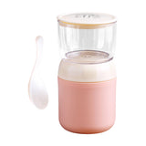 Maxbell Lunch Pot Yogurt Container Insulated Food Container 2 Tier for Fruit Milk Pink