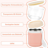 Maxbell Lunch Pot Yogurt Container Insulated Food Container 2 Tier for Fruit Milk Pink