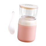 Maxbell Lunch Pot Yogurt Container Insulated Food Container 2 Tier for Fruit Milk Pink
