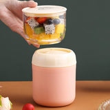 Maxbell Lunch Pot Yogurt Container Insulated Food Container 2 Tier for Fruit Milk Pink