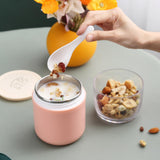 Maxbell Lunch Pot Yogurt Container Insulated Food Container 2 Tier for Fruit Milk Pink