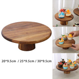Maxbell Wood Cake Stand High Pedestal for Cakes Pies Desserts Table Celebration 20cm