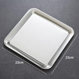 Maxbell Serving Platter Dessert Dish Rectangular for Outdoor Activities big and Argent