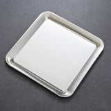 Maxbell Serving Platter Dessert Dish Rectangular for Outdoor Activities big and Argent