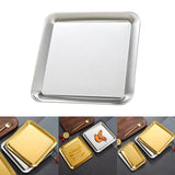 Maxbell Serving Platter Dessert Dish Rectangular for Outdoor Activities big and Argent
