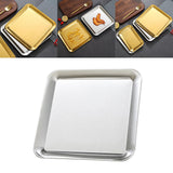Maxbell Serving Platter Dessert Dish Rectangular for Outdoor Activities big and Argent