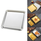 Maxbell Serving Platter Dessert Dish Rectangular for Outdoor Activities big and Argent