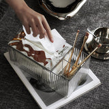 Maxbell Facial Tissue Paper Box Napkins Holder Decorative for Night Stand gray