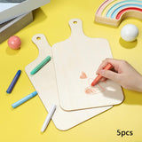 Maxbell 5x Unfinished Craft Paddle Wooden Cutting Board Mini with Handle for Cheese