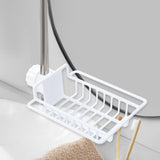 Maxbell Faucet Drainage Shelf Save Space for Kitchen Sink Bathroom Sponge Brush White