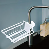 Maxbell Faucet Drainage Shelf Save Space for Kitchen Sink Bathroom Sponge Brush White