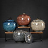 Maxbell Ceramic Ginger Jar Caddy Bud Vase Food Storage Jar for Flour Sugar Rice B