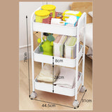 Maxbell Movable Storage Cart Wear Resistant Practical for Bedroom Office Household White