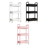 Maxbell Movable Storage Cart Wear Resistant Practical for Bedroom Office Household White