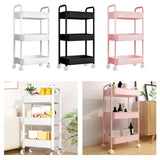 Maxbell Movable Storage Cart Wear Resistant Practical for Bedroom Office Household White