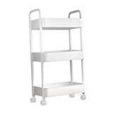 Maxbell Movable Storage Cart Wear Resistant Practical for Bedroom Office Household White