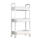 Maxbell Movable Storage Cart Wear Resistant Practical for Bedroom Office Household White
