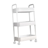 Maxbell Movable Storage Cart Wear Resistant Practical for Bedroom Office Household White