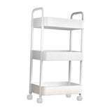 Maxbell Movable Storage Cart Wear Resistant Practical for Bedroom Office Household White